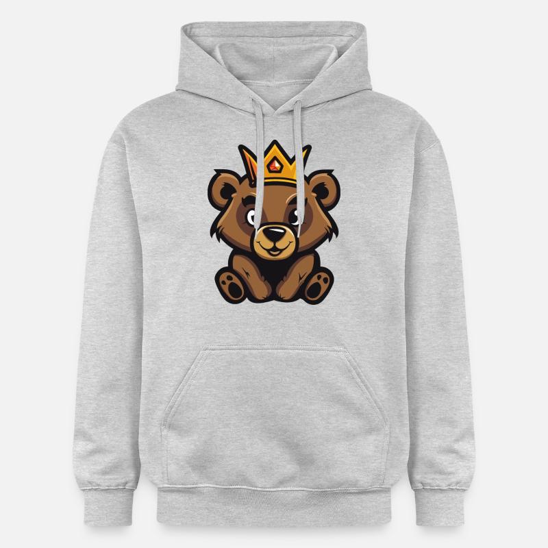 Bear Comic Crown - Gildan Unisex Softstyle® Midweight Hoodie - light heather grey