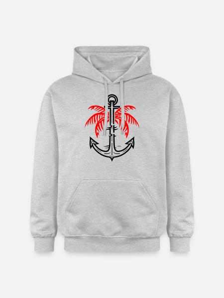 Palm Tree Anchor Icon - Gildan Unisex Softstyle® Midweight Hoodie - light heather grey