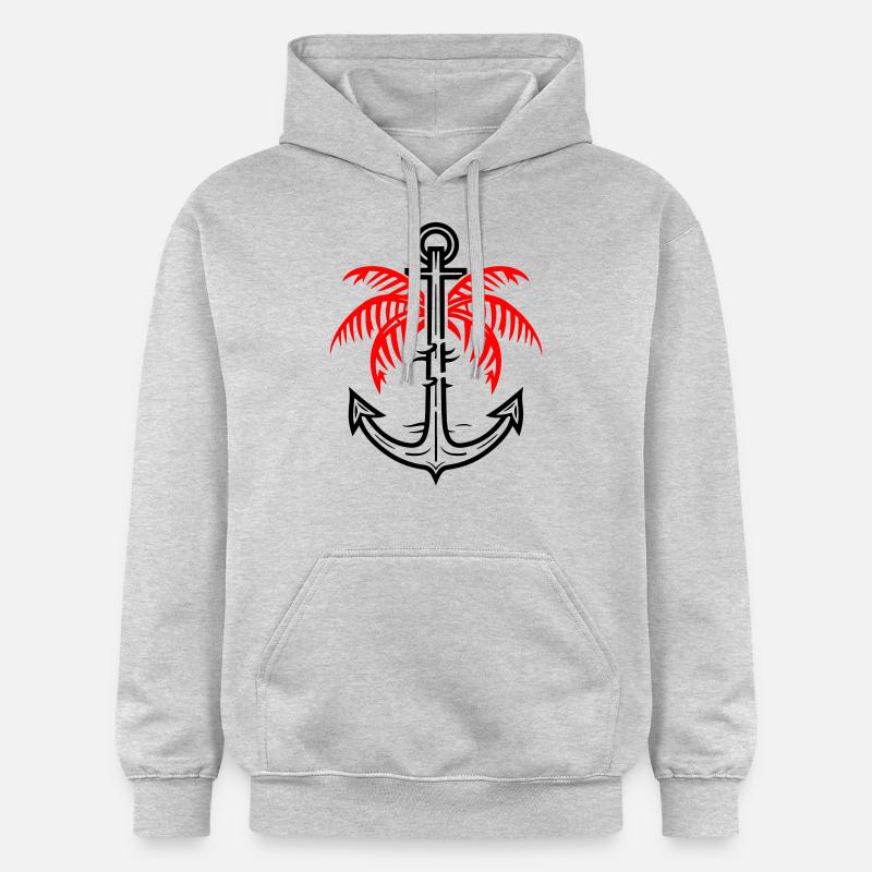 Palm Tree Anchor Icon - Gildan Unisex Softstyle® Midweight Hoodie - light heather grey