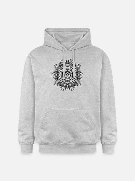 Geometric Square Mandala Square Shape - Gildan Unisex Softstyle® Midweight Hoodie - light heather grey