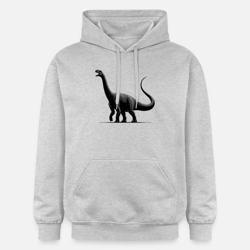 Dino géant Diplodocus dinosaure sauropode - Sweat à capuche Softstyle® Gildan Unisexe - gris clair chiné