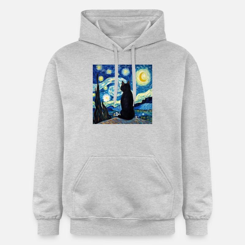 Chat, Motif De Chat - Sweat à capuche Softstyle® Gildan Unisexe - gris clair chiné