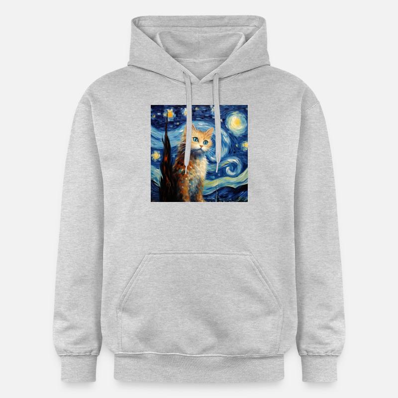 Chat, Motif De Chat - Sweat à capuche Softstyle® Gildan Unisexe - gris clair chiné