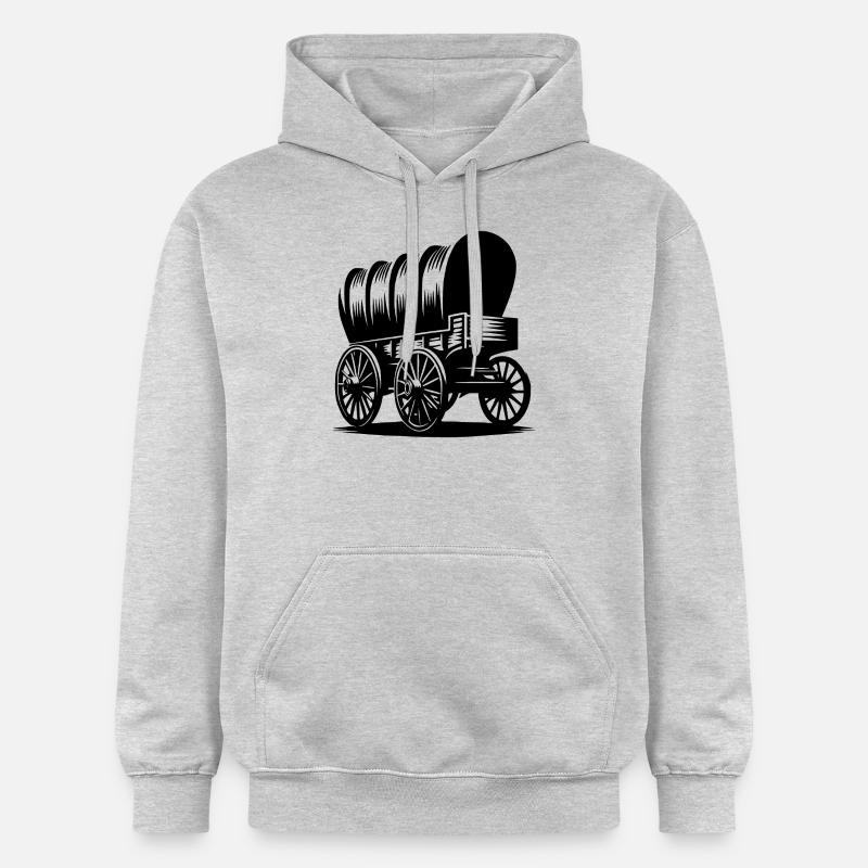 Chariot couvert classique pour chevaux - Sweat à capuche Softstyle® Gildan Unisexe - gris clair chiné
