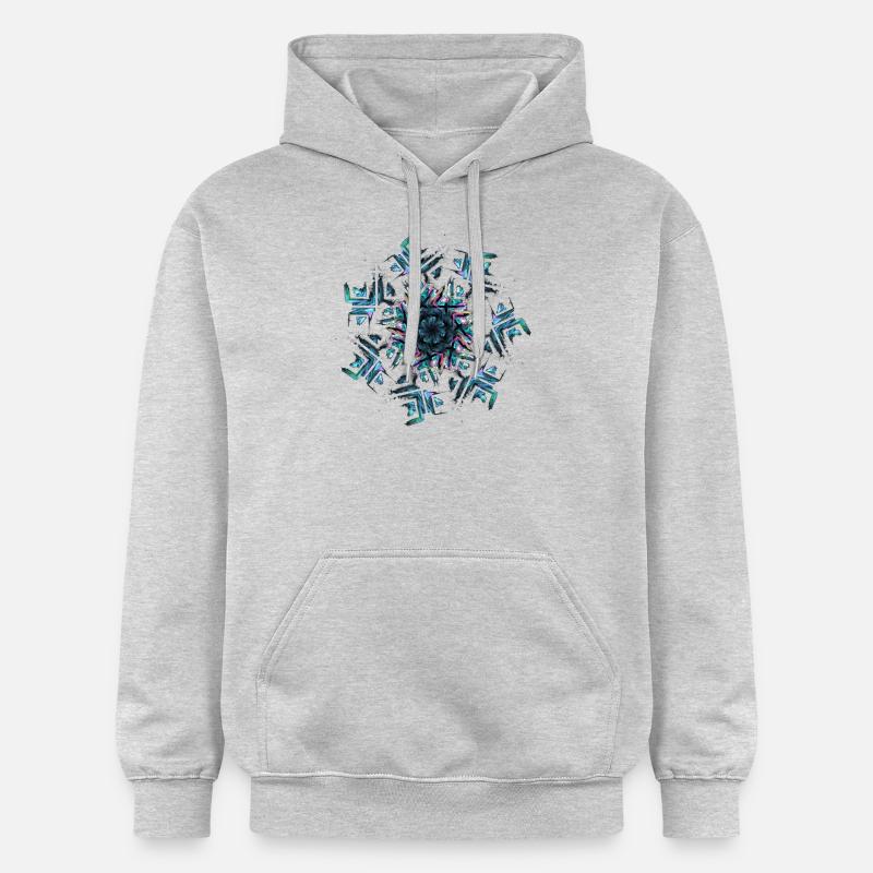 Fractals - Sweat à capuche Softstyle® Gildan Unisexe - gris clair chiné