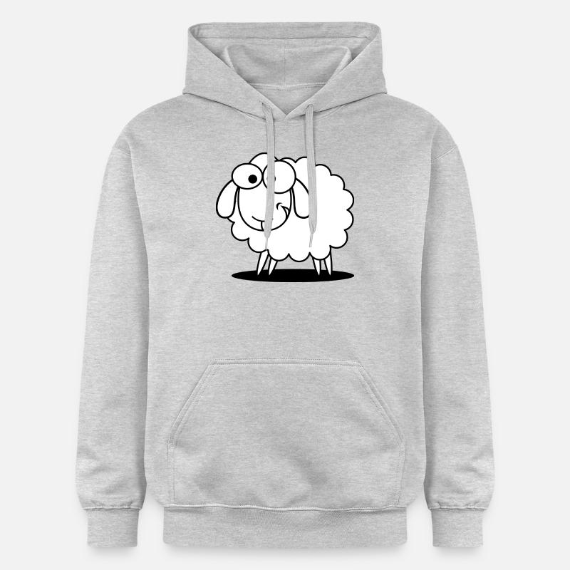 moutons drôle avec regard doux - Sweat à capuche Softstyle® Gildan Unisexe - gris clair chiné