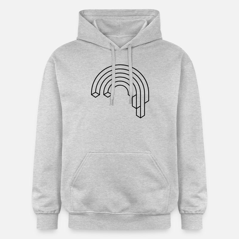 Hipster arc-en-cascade Illusion - Sweat à capuche Softstyle® Gildan Unisexe - gris clair chiné
