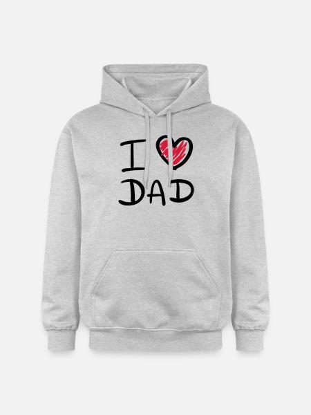 i love dad - Gildan Unisex Softstyle® Midweight Hoodie - Hellgrau meliert