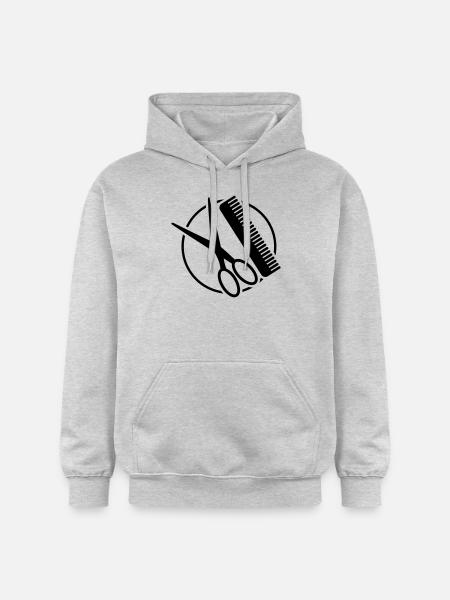 schere_kam_logo_pa1 - Gildan Unisex Softstyle® Midweight Hoodie - Hellgrau meliert