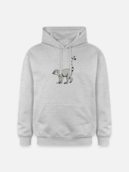 Lemur Katta - Gildan Unisex Softstyle® Midweight Hoodie - Hellgrau meliert