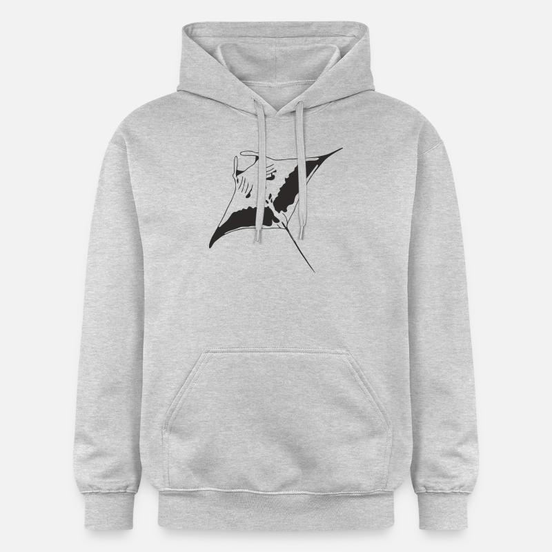 Manta1.black.outline - Sweat à capuche Softstyle® Gildan Unisexe - gris clair chiné