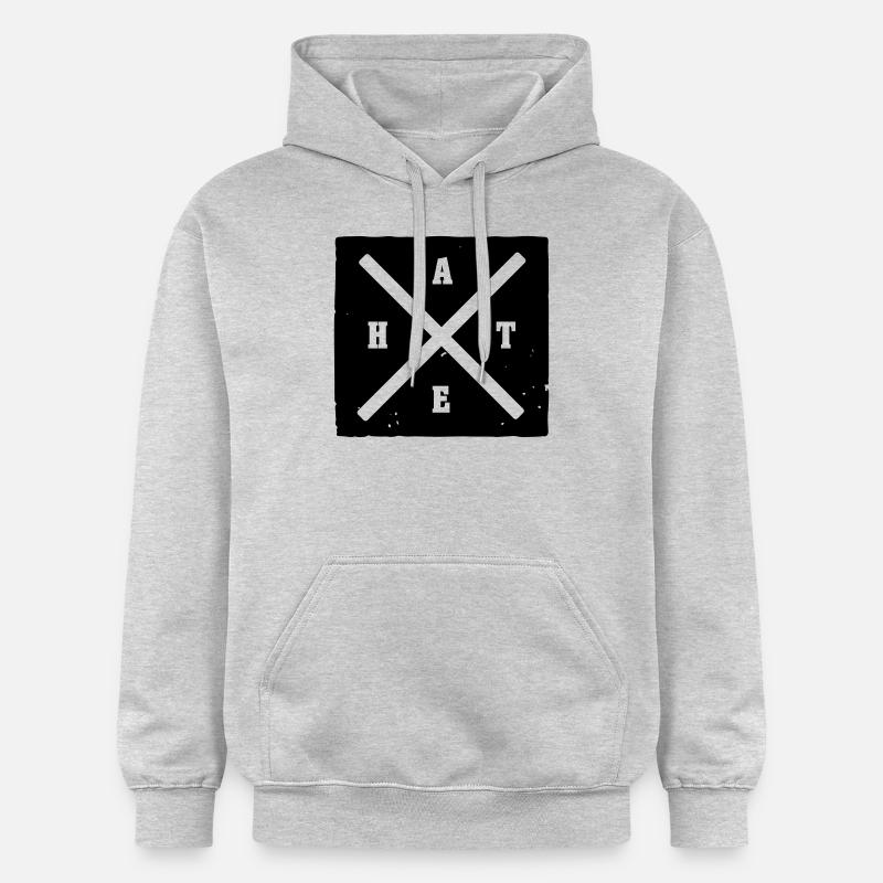 HATE - Sweat à capuche Softstyle® Gildan Unisexe - gris clair chiné