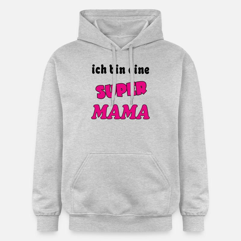 Ich bin eine Super MAMA - Sweat à capuche Softstyle® Gildan Unisexe - gris clair chiné