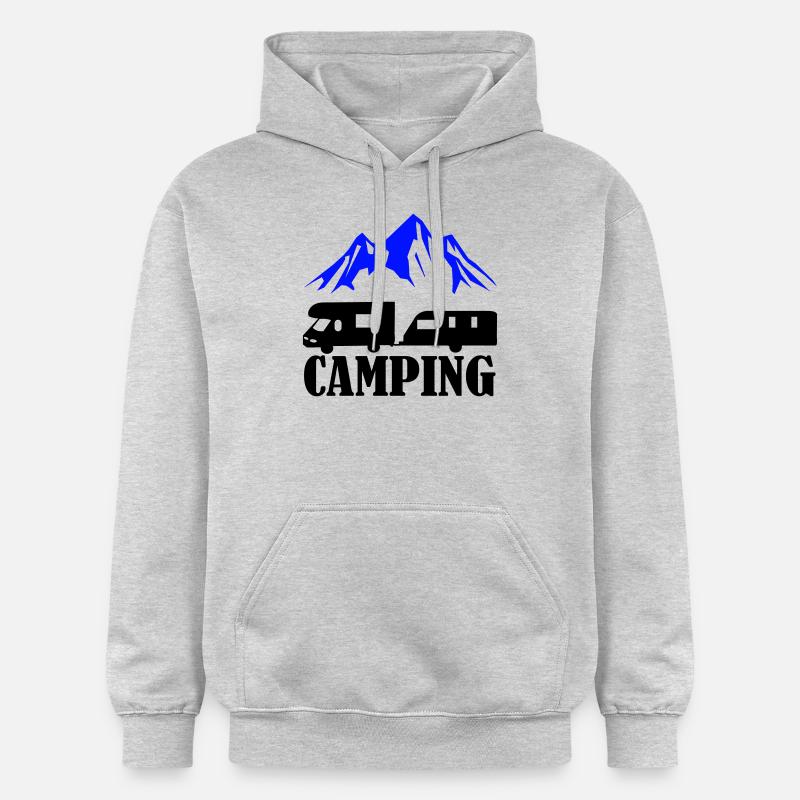Camping - Sweat à capuche Softstyle® Gildan Unisexe - gris clair chiné