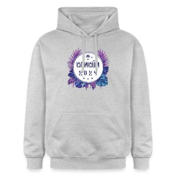Cancun 2024 - Gildan Unisex Softstyle® Midweight Hoodie - Hellgrau meliert - Vorne - Liana (172cm) & Jaron (178cm)