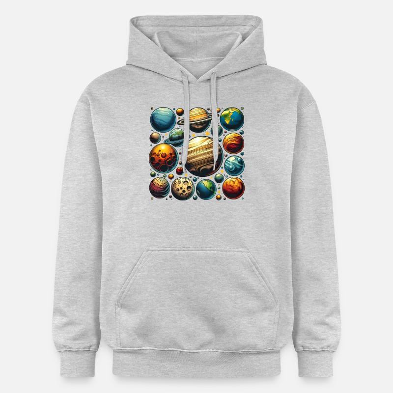 Conception de la planète - Sweat à capuche Softstyle® Gildan Unisexe - gris clair chiné