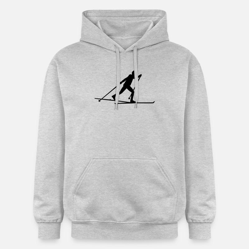 Langlauf, Langläufer - Gildan Unisex Softstyle® Midweight Hoodie - Hellgrau meliert