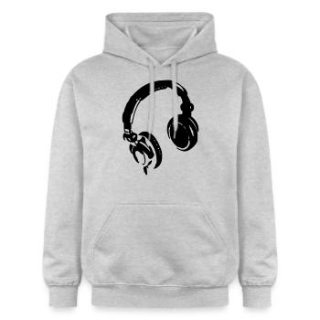 Kopfhörer - Gildan Unisex Softstyle® Midweight Hoodie - Hellgrau meliert - Vorne - Liana (172cm) & Jaron (178cm)
