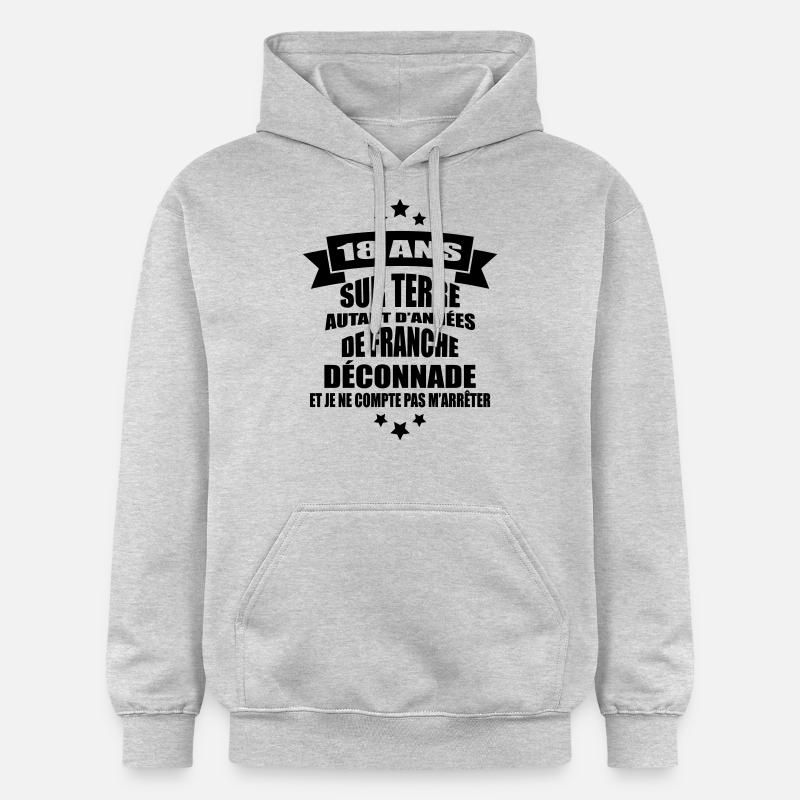 18 ans sur terre - Sweat à capuche Softstyle® Gildan Unisexe - gris clair chiné