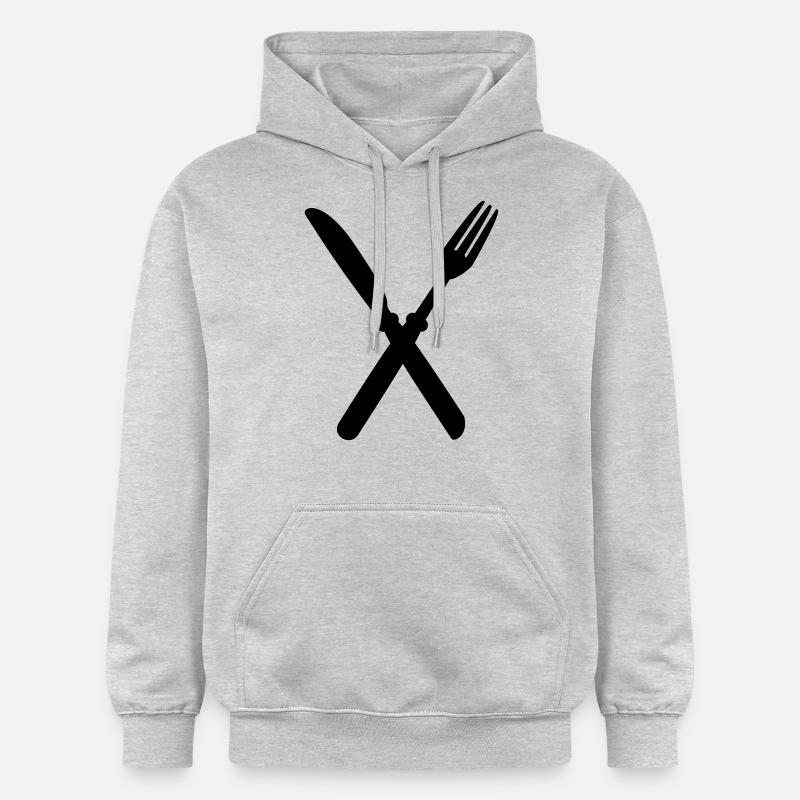 fork_and_kinfe - Sweat à capuche Softstyle® Gildan Unisexe - gris clair chiné
