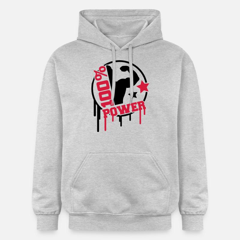 power_100_splat_co2 - Sweat à capuche Softstyle® Gildan Unisexe - gris clair chiné