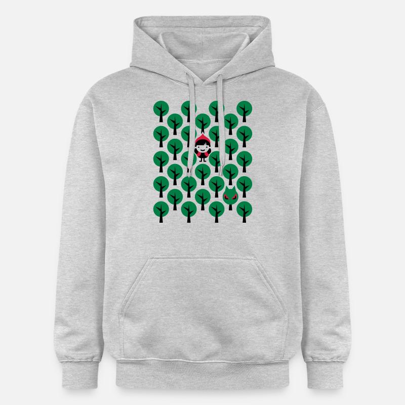 Fairytale - Märchen - Rotkäppchen - Wolf - Grafik - Gildan Unisex Softstyle® Midweight Hoodie - Hellgrau meliert