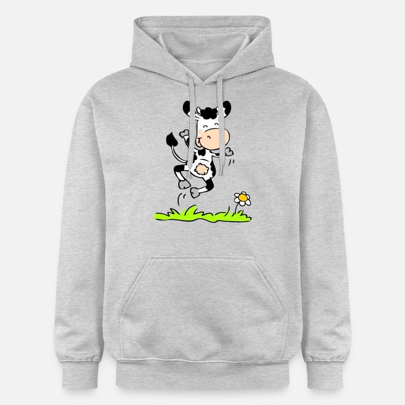 Joyious Cow - Sweat à capuche Softstyle® Gildan Unisexe - gris clair chiné
