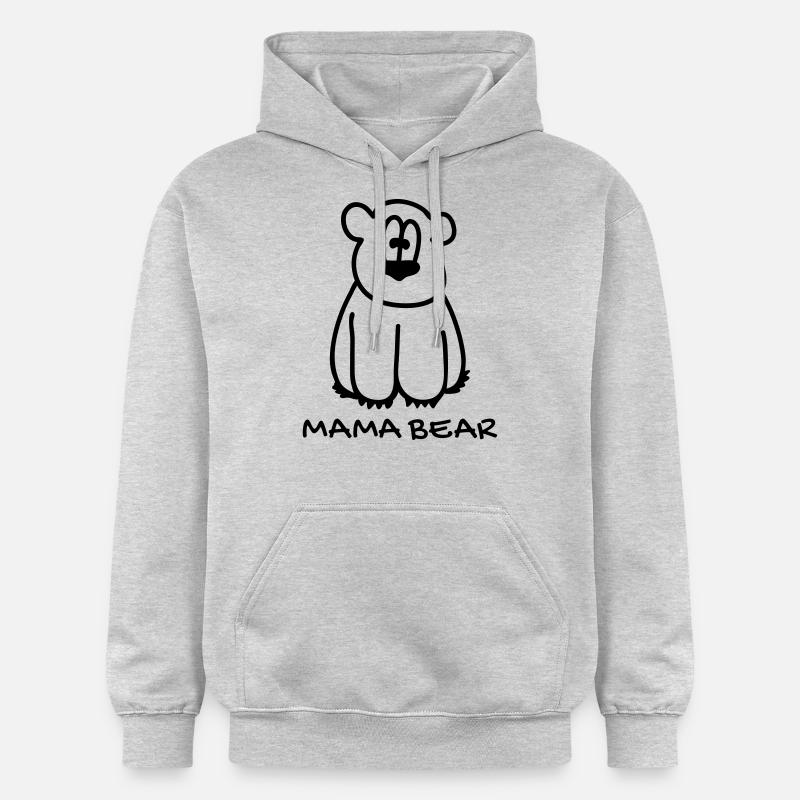 Mama bear maman ours - Sweat à capuche Softstyle® Gildan Unisexe - gris clair chiné