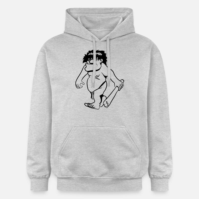 Caveman Club comique drôle - Sweat à capuche Softstyle® Gildan Unisexe - gris clair chiné