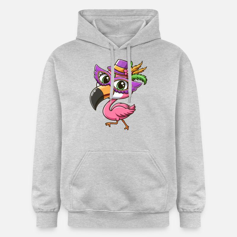 Mardi Gras Comic Flamingo - Sweat à capuche Softstyle® Gildan Unisexe - gris clair chiné