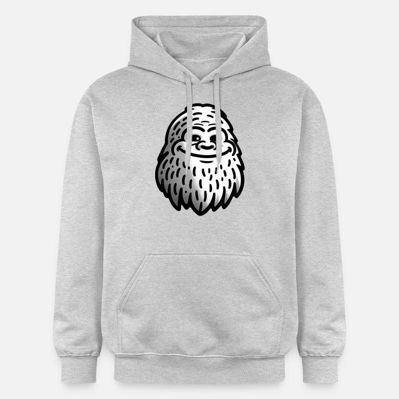 Yéti souriant - Observation d’un Sasquatch - Sweat à capuche Softstyle® Gildan Unisexe - gris clair chiné