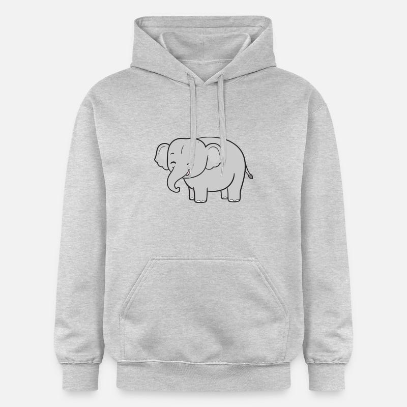 Éléphants éléphants - Sweat à capuche Softstyle® Gildan Unisexe - gris clair chiné