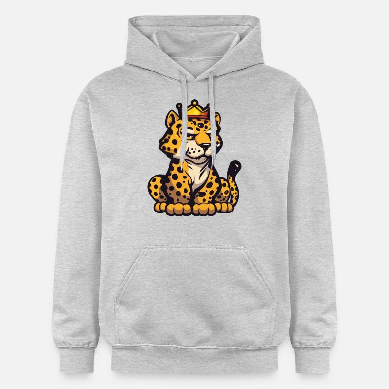 Couronne de bande dessinée léopard - Sweat à capuche Softstyle® Gildan Unisexe - gris clair chiné