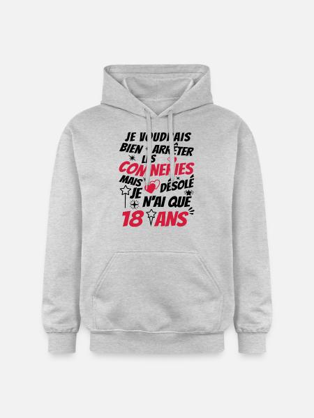 j'ai 18 ans / t-shirt anniversaire 18 ans - Sweat à capuche Softstyle® Gildan Unisexe - gris clair chiné