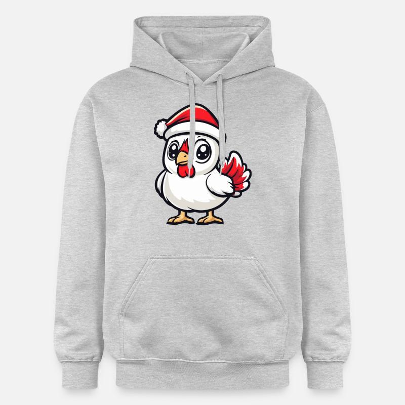 Coq Noël - Sweat à capuche Softstyle® Gildan Unisexe - gris clair chiné