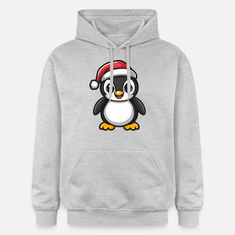 Pingouin Noël Mignon - Sweat à capuche Softstyle® Gildan Unisexe - gris clair chiné