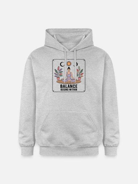 Balance Begins Within - Yoga - Gildan Unisex Softstyle® Midweight Hoodie - light heather grey