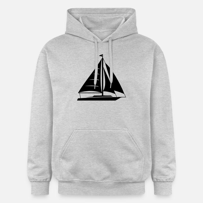 Segelboot - Gildan Unisex Softstyle® Midweight Hoodie - Hellgrau meliert