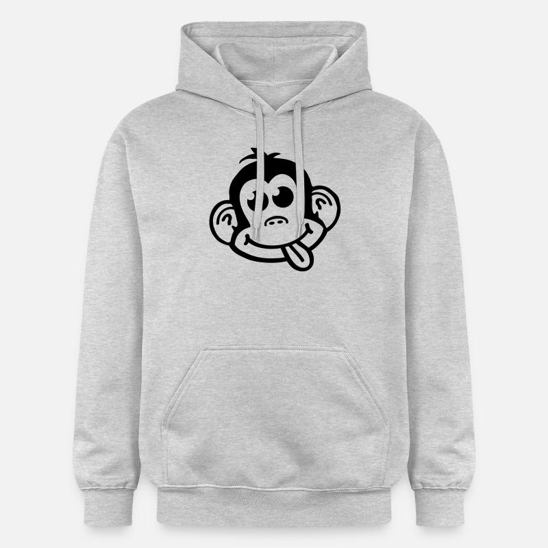 affe_crazy_smiley_a1 - Sweat à capuche Softstyle® Gildan Unisexe - gris clair chiné