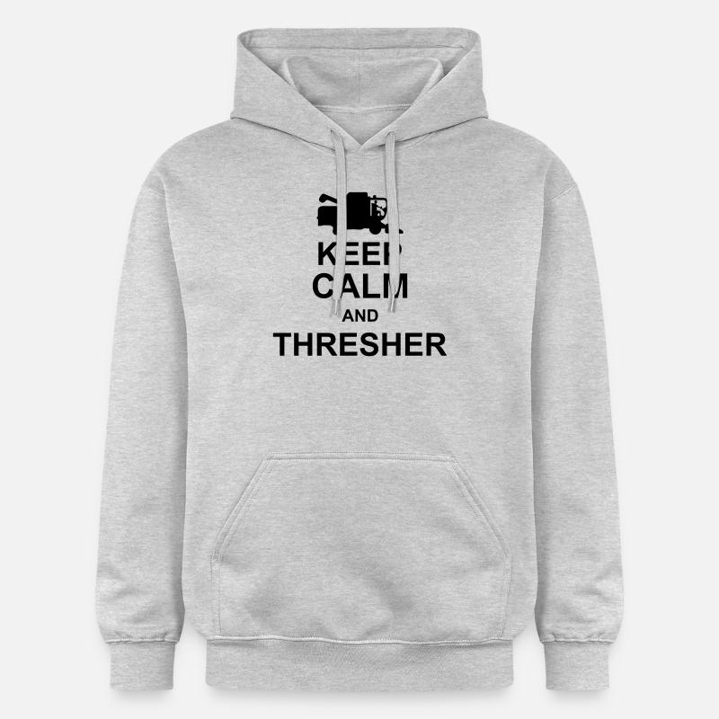 keep calm and thresher kg10 - Sweat à capuche Softstyle® Gildan Unisexe - gris clair chiné