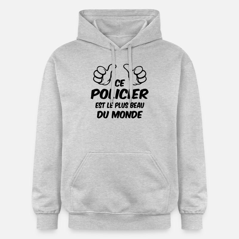 PLUS BEAU POLICIER DU MONDE - Sweat à capuche Softstyle® Gildan Unisexe - gris clair chiné