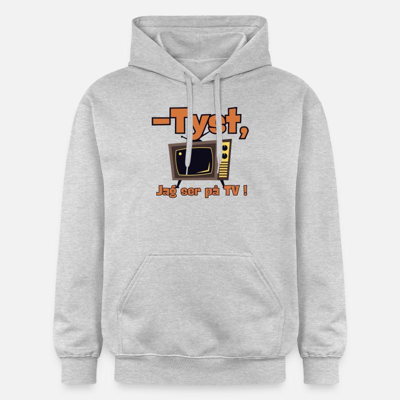 -CALME, je regarde la télé ! - Sweat à capuche Softstyle® Gildan Unisexe - gris clair chiné