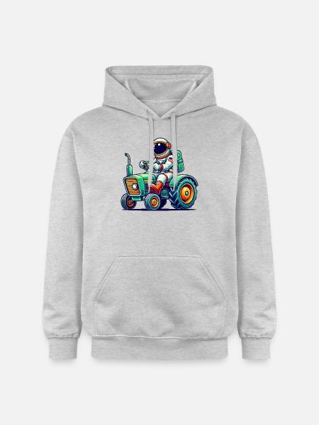 Astronaut Traktor - Gildan Unisex Softstyle® Midweight Hoodie - Hellgrau meliert