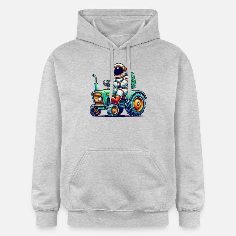 Tracteur astronaute - Sweat à capuche Softstyle® Gildan Unisexe - gris clair chiné
