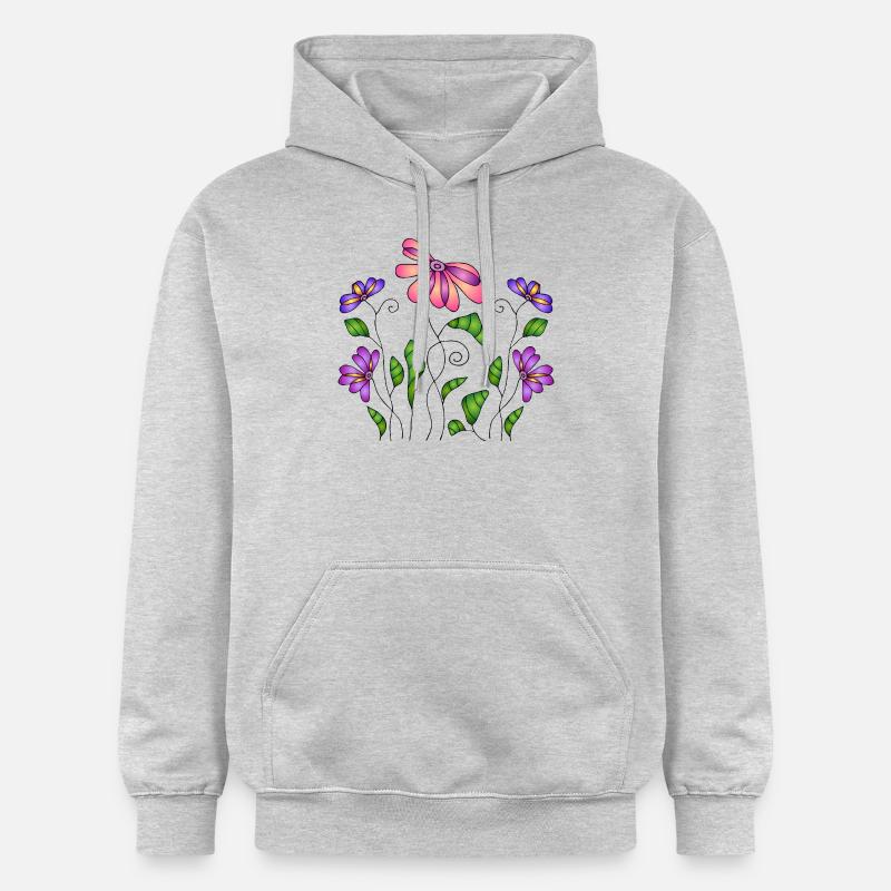 Fleur - Sweat à capuche Softstyle® Gildan Unisexe - gris clair chiné