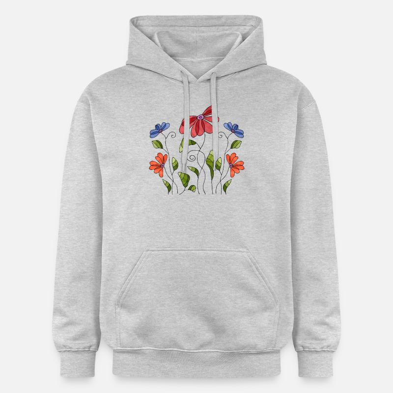 Fleur - Sweat à capuche Softstyle® Gildan Unisexe - gris clair chiné