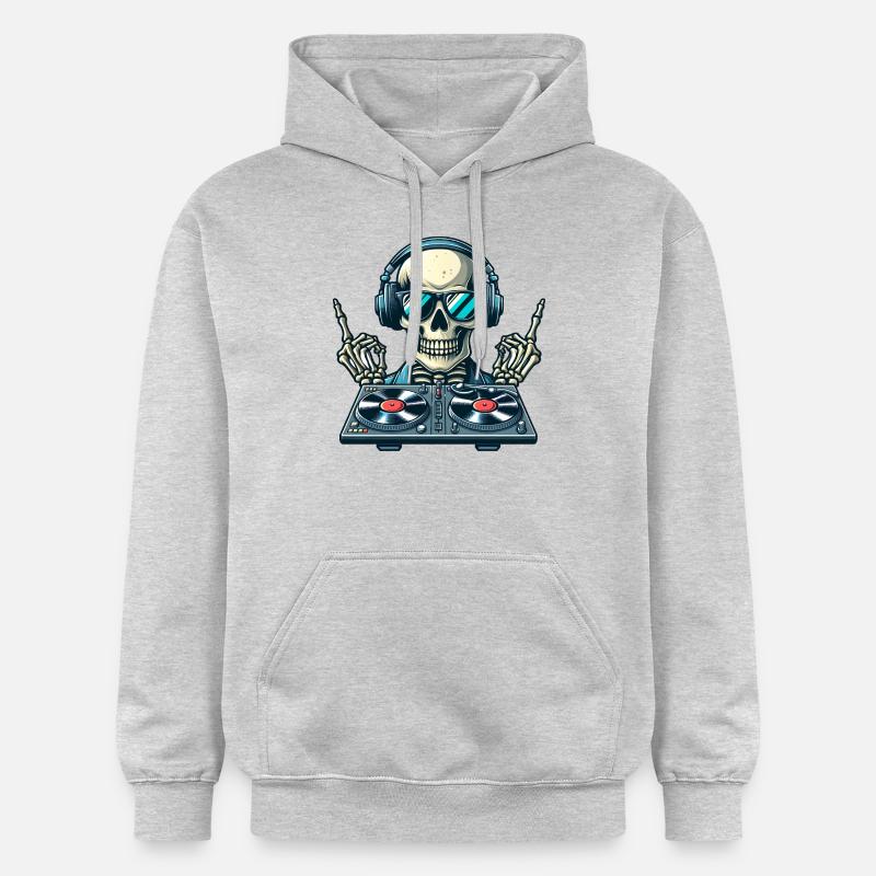 Squelette de DJ - Sweat à capuche Softstyle® Gildan Unisexe - gris clair chiné