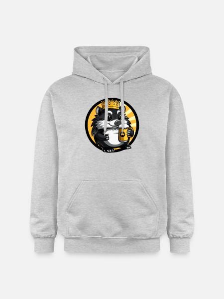 Hérisson Bière Bande Dessinée - Sweat à capuche Softstyle® Gildan Unisexe - gris clair chiné