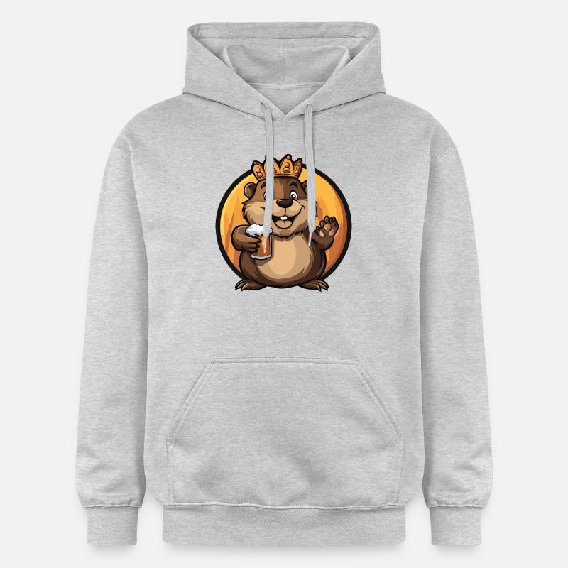 Biber Bier Comic - Gildan Unisex Softstyle® Midweight Hoodie - Hellgrau meliert