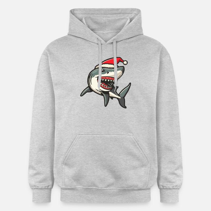 Noël requin - Sweat à capuche Softstyle® Gildan Unisexe - gris clair chiné